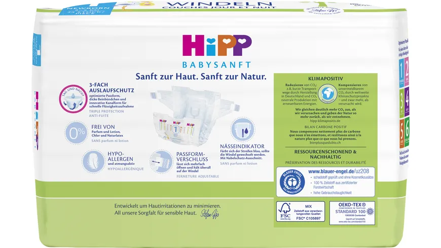 Hipp Babysanft Windeln Newborn 1 Vorratsbox