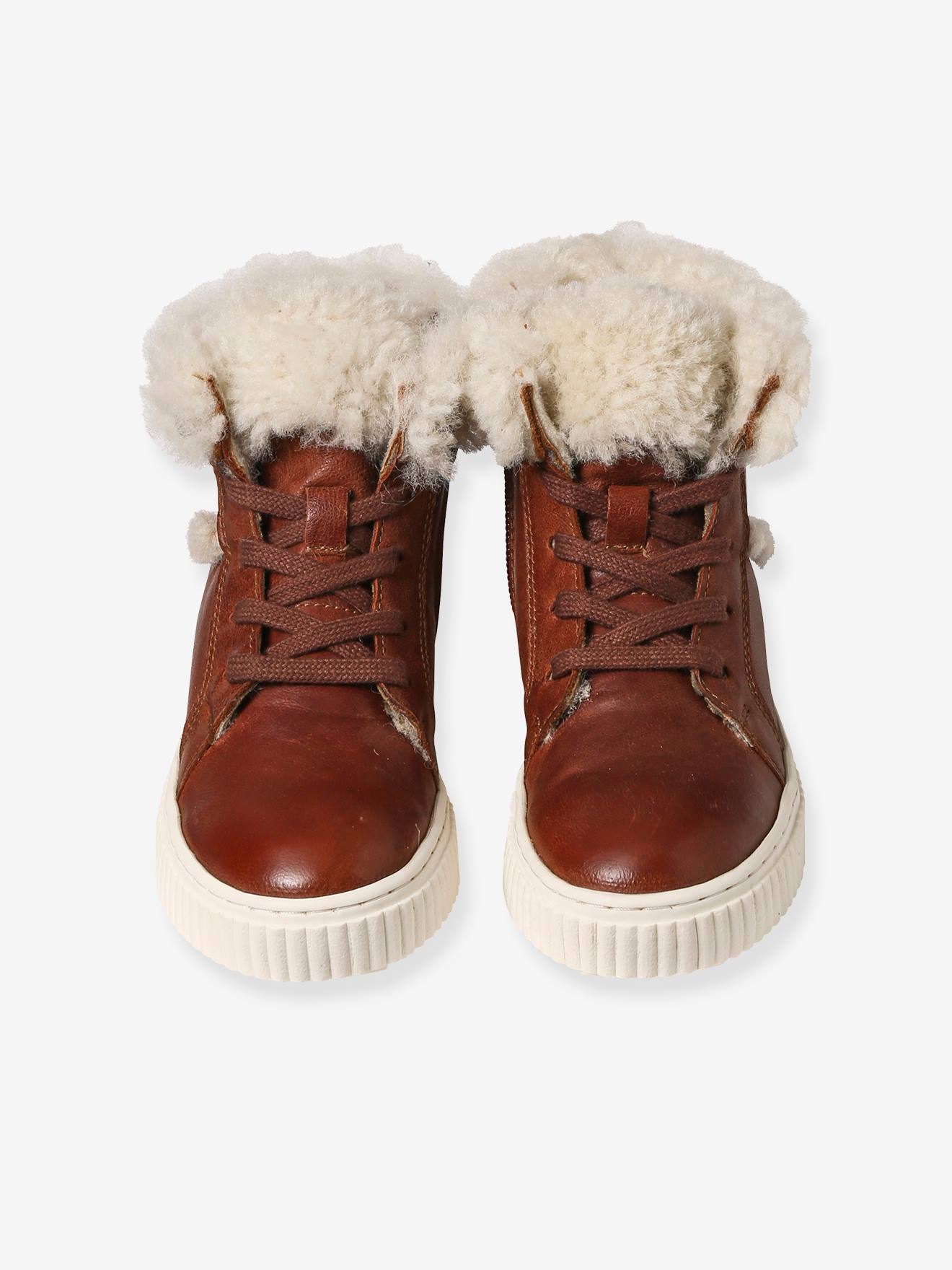 Vertbaudet Mädchen High-Sneakers mit Warmfutter - braun