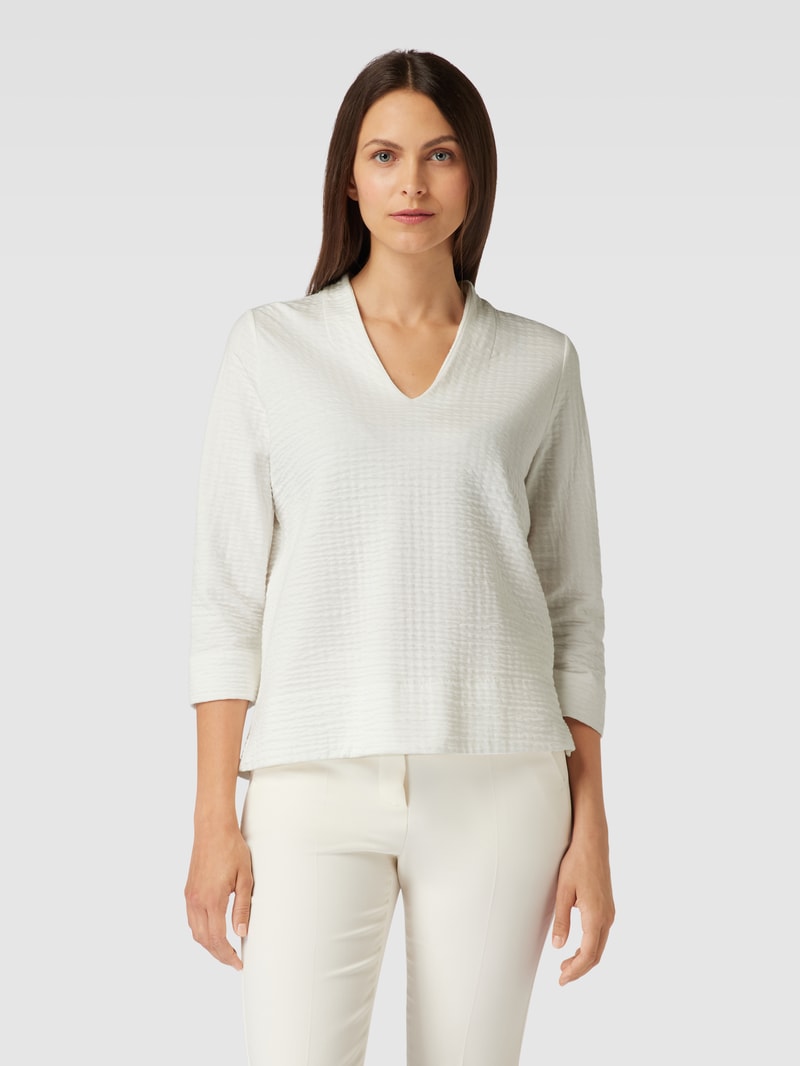 Sweatshirt mit elastischem Saum Modell 'Ganila' in offwhite