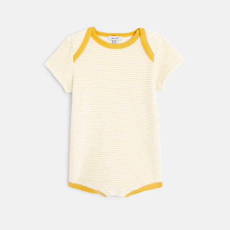 Combishort en coton éponge bébé jaune Absorba