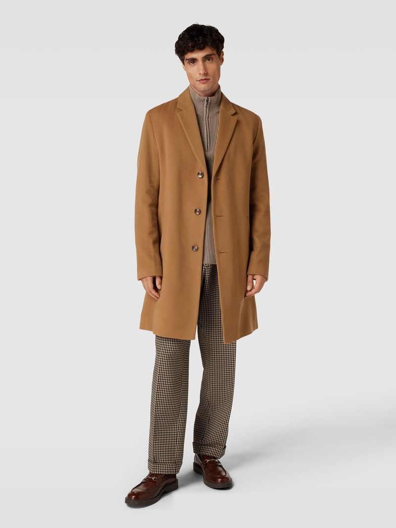 Mantel mit Knopfleiste Modell 'Hyde' in camel