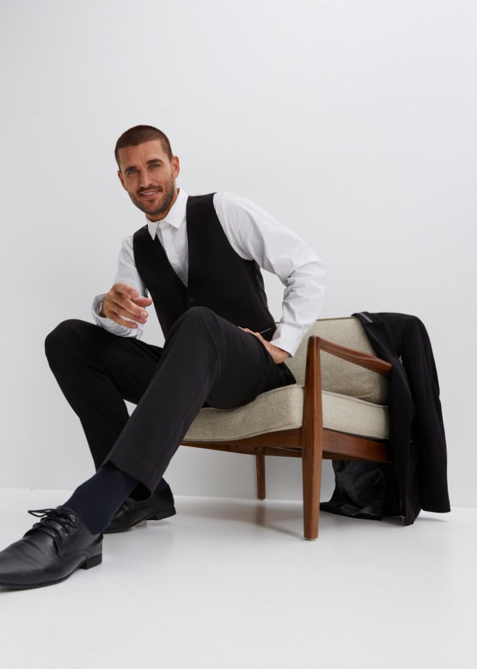 Anzug mit recycelten Polyester. (3-tlg.Set): Sakko, Hose, Weste
