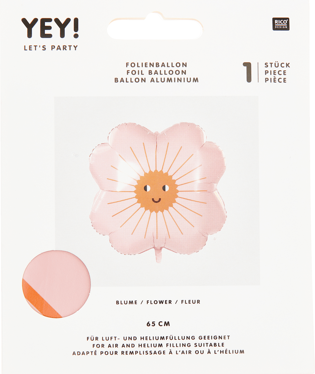 Folienballon, Blume, rosa, 1 St