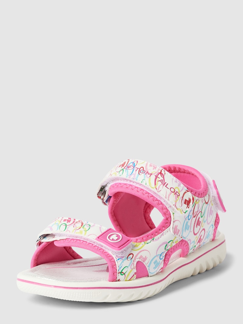 Sandalen mit Allover-Print in pink