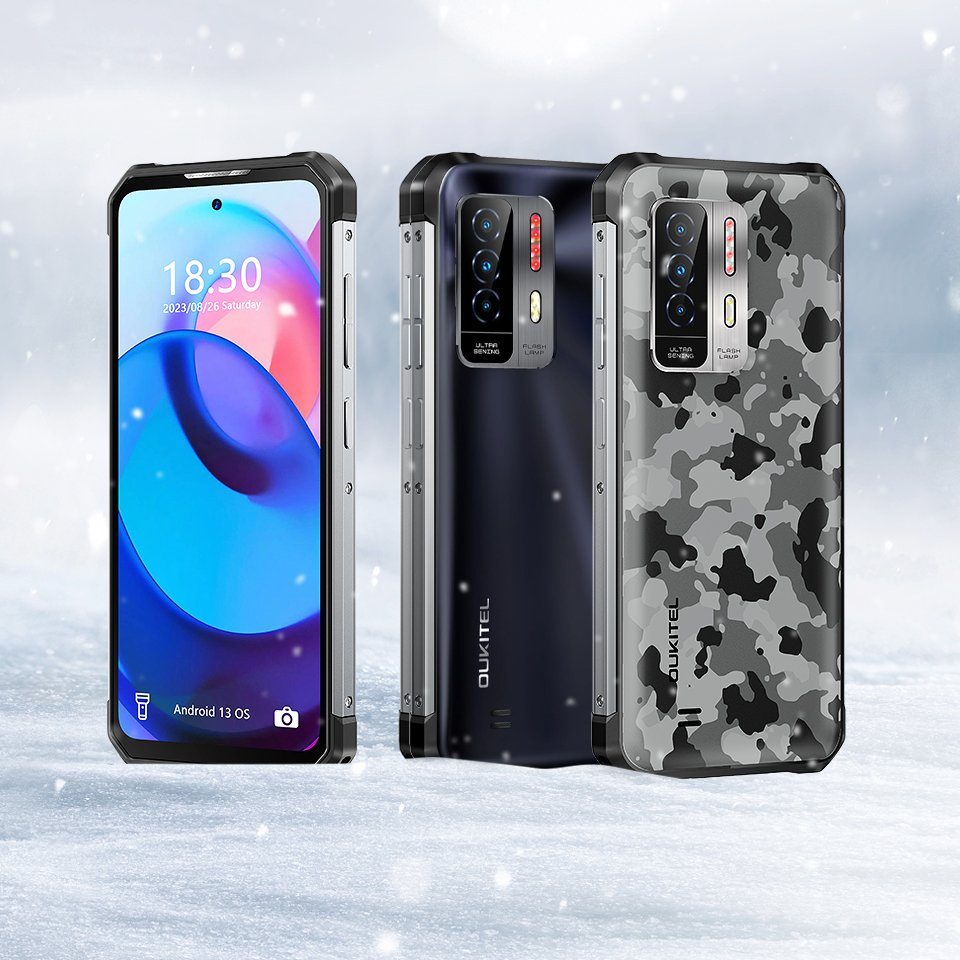 OUKITEL WP27, 4G-[Außentelefon], 12GB RAM+256GB ROM, 8500 mAh Akku, Dual-SIM Smartphone (6.8 Zoll, 24 GB Speicherplatz, 64 MP Kamera, Android 13, IP68&IP69K, Ohne Vertrag, Helio G99 120Hz Refresh Rate)