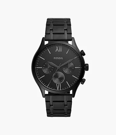 Fossil Outlet Herrenuhr Fenmore Multifunktion Edelstahl Schwarz