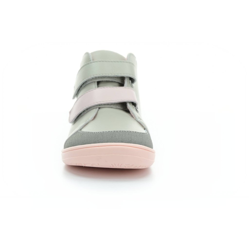 Baby Bare Febo Fall Grey/Pink Asfaltico (mit Membran) Barfuß-Stiefeletten