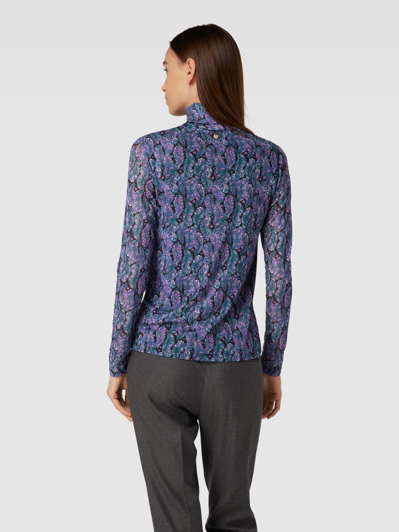 Longsleeve mit Stehkragen Modell 'Jane' in flieder