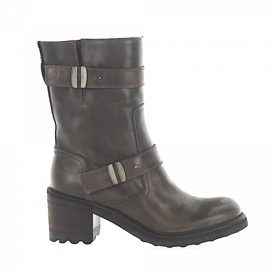 ROSS B. - Stiefel Zierschnalle beige olive - grau