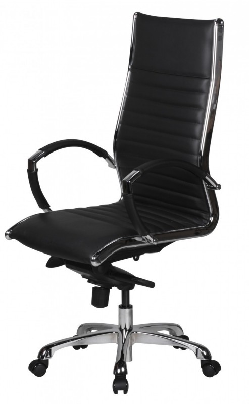Amstyle Chefsessel Leder schwarz - Bürostuhl 5-Punkt Multiblock-Mechanik