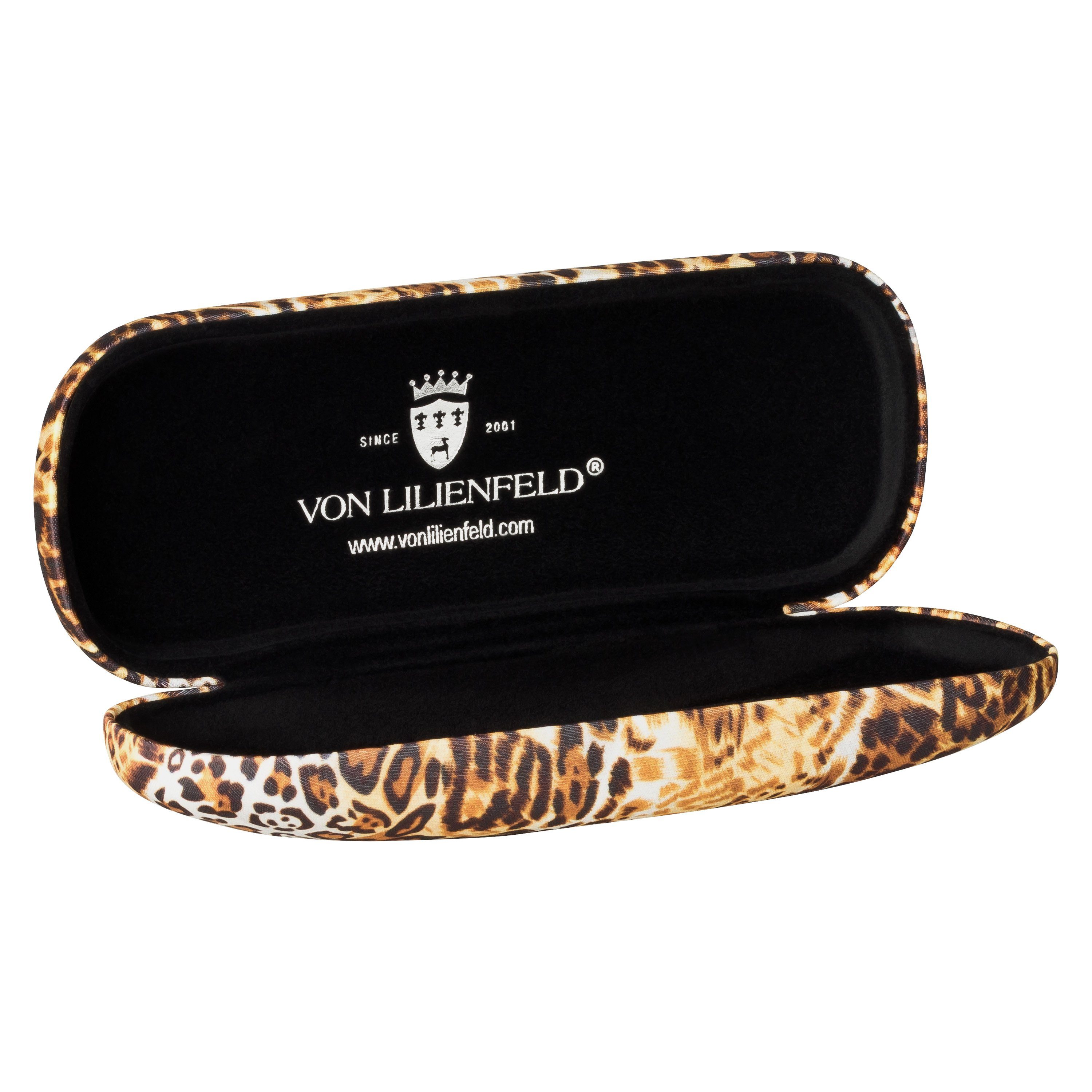 von Lilienfeld Brillenetui Brillenetui Leopard Animalprint Raubkatze Brillenbox, stabiles mit Mikrofaser bezogenes Hardcase
