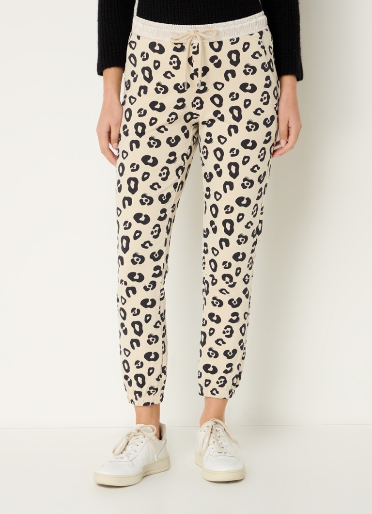 Pantaloni de trening 10DAYS cu talie înaltă și imprimeu leopard