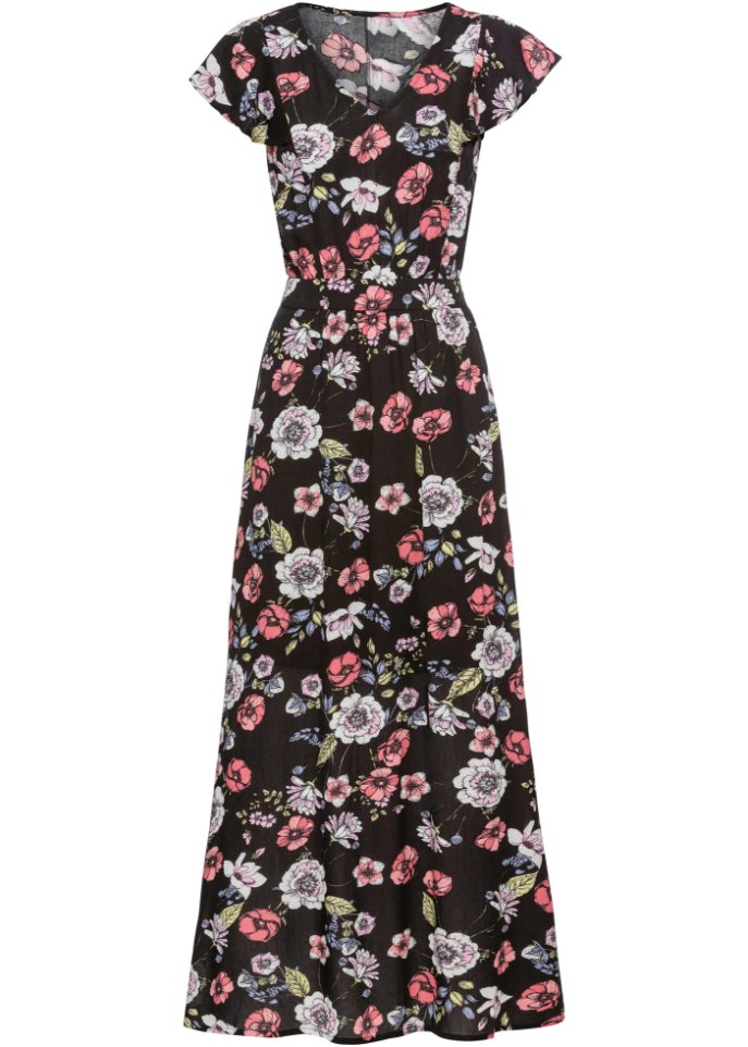 Bedrucktes Maxikleid mit Volants