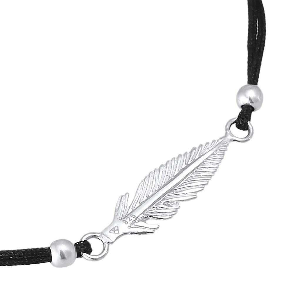 Elli Elli Bracelet Femmes symbole de plume avec nylon en argent sterling 925 Bracelet