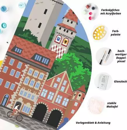 CreArt Farbenfrohes Ravensburg - Malen nach Zahlen für Erwachsene