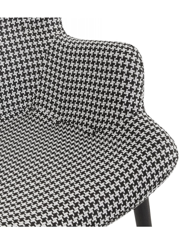 KADIMA DESIGN Lounge Stuhl mit Hahnentrittmuster aus Textil | Vintage Design günstig kaufen onesize
