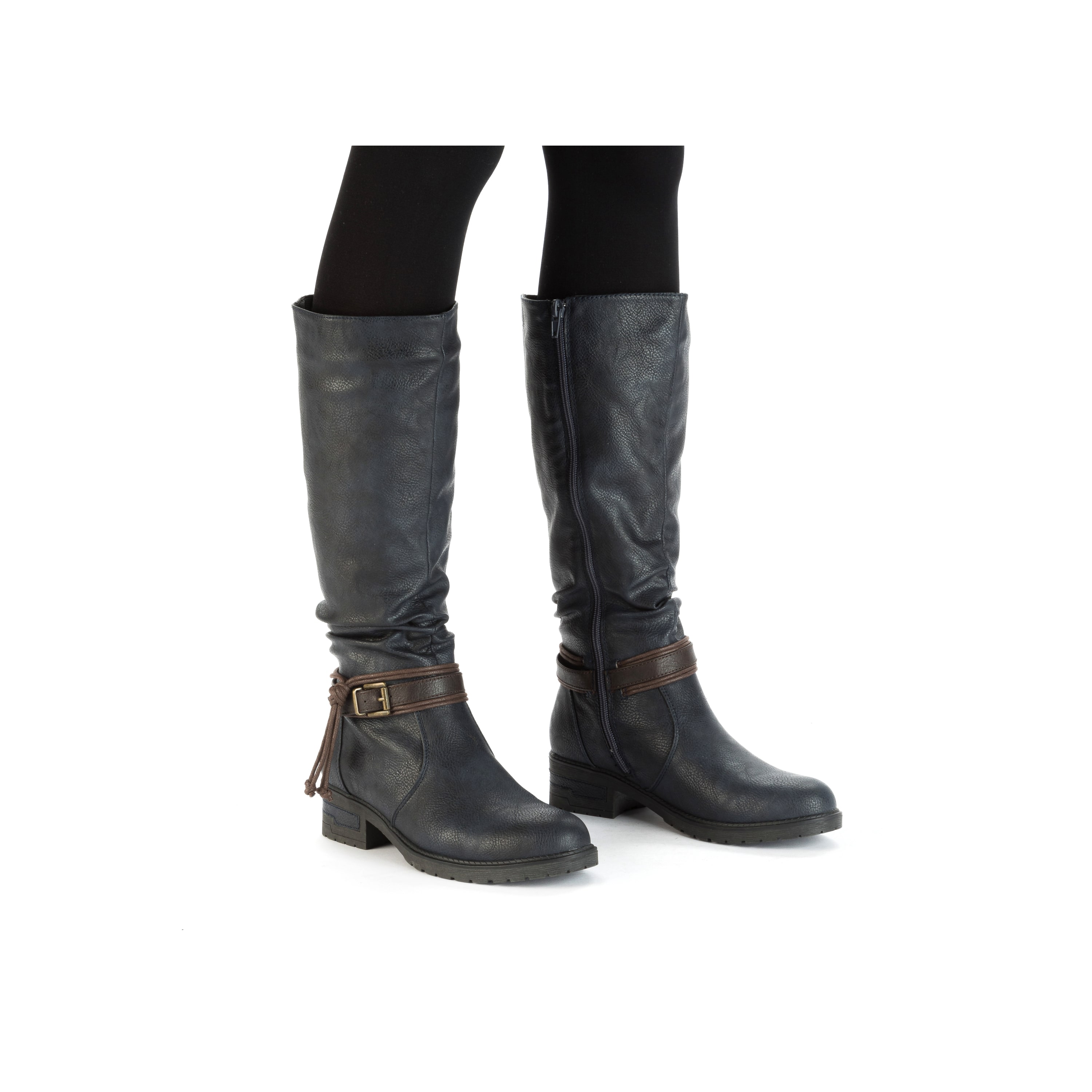 Rieker Damen Hochschaftstiefel graublau