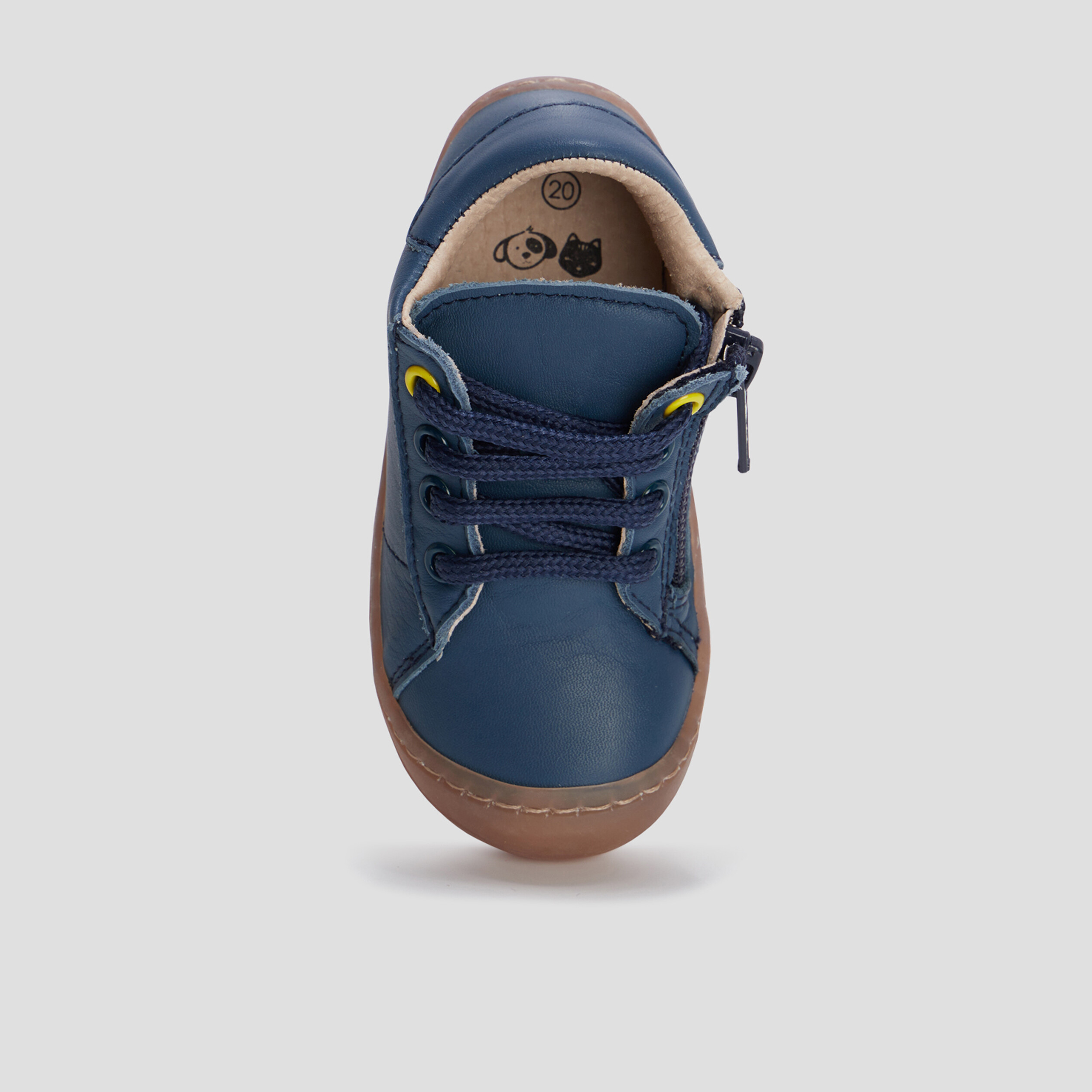 Bottillons zippés en cuir bleu bébé garçon | La Halle