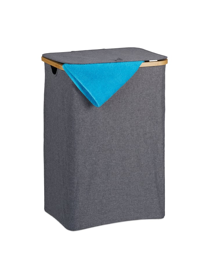 relaxdays Wäschekorb in Grau/ Natur - 100 l günstig kaufen onesize
