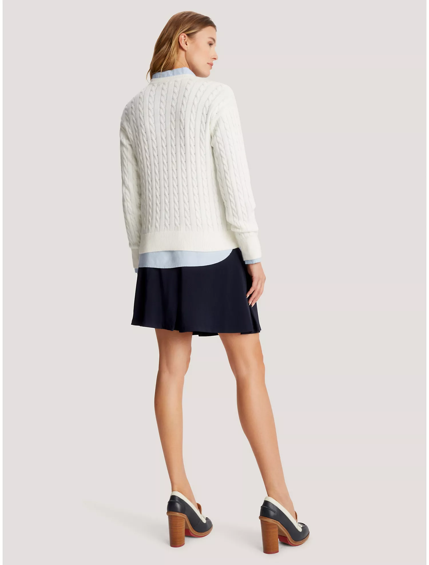 Relaxed Fit Cable Knit Sweater