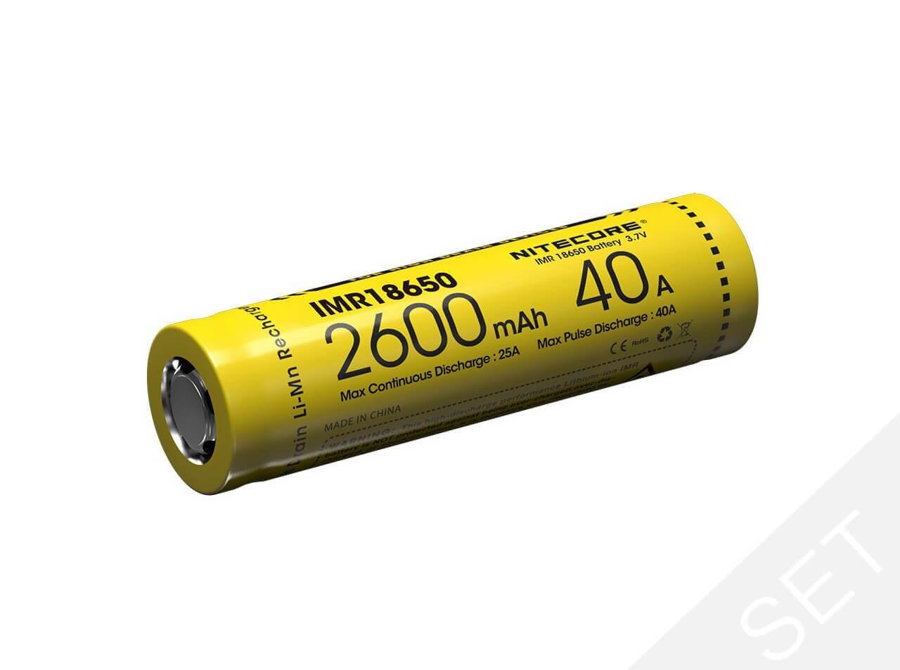 Akku IMR 18650 2600mAh Set
