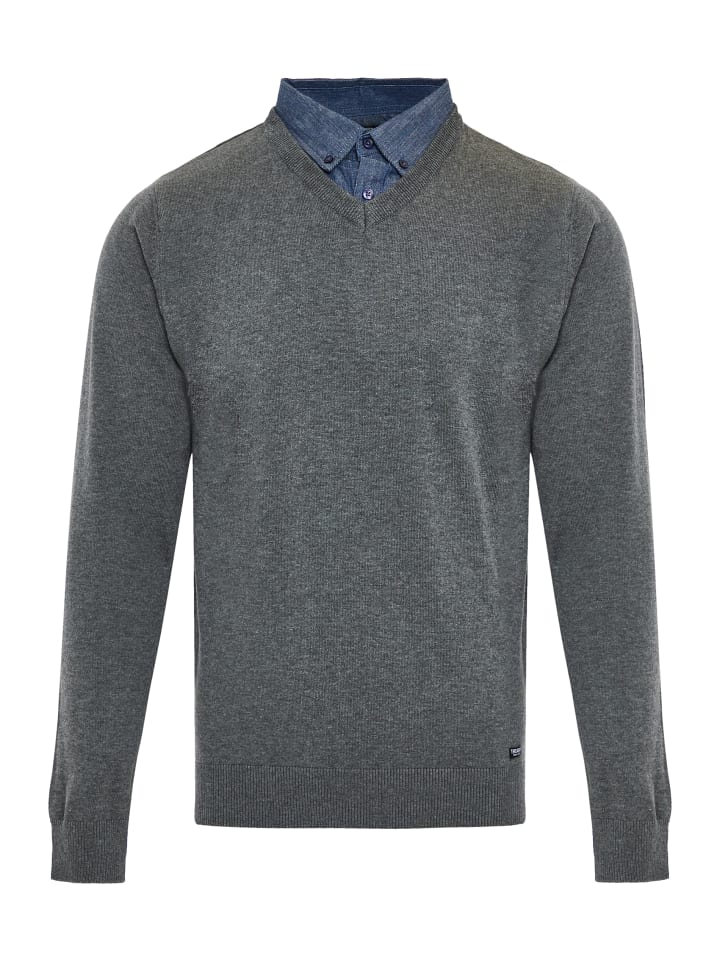 Threadbare Strickpullover THB Jumper Panda in Mid Grey Marl günstig kaufen