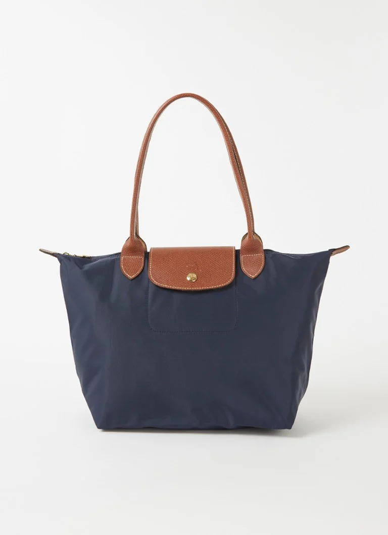 Longchamp Le Pliage Original olkalaukku M nahkayksityiskohdilla
