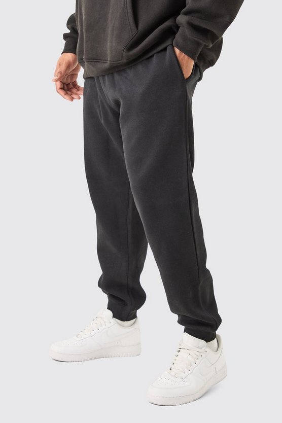 Plus schwarze Basic Jogginghose