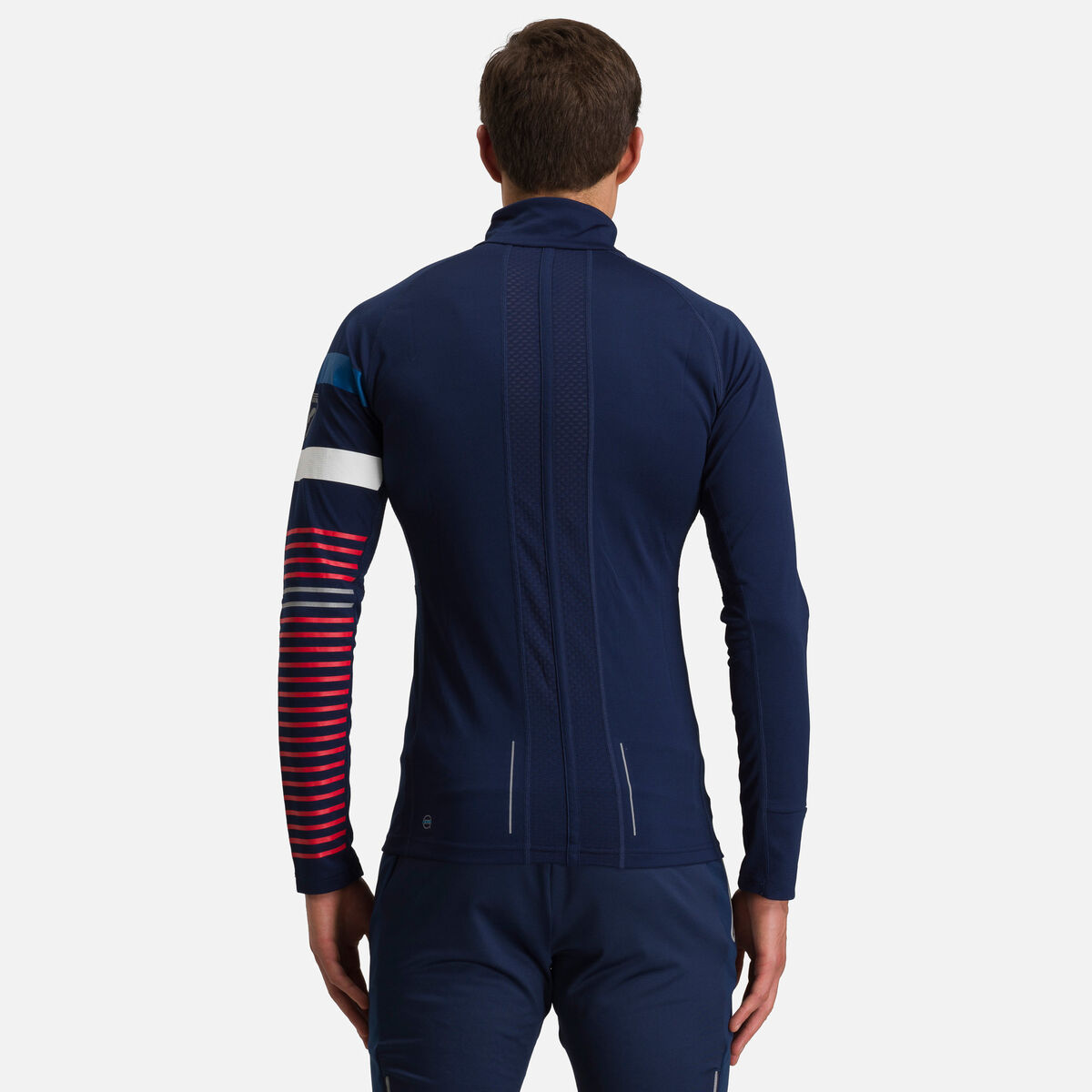 Herren-Baselayer-Oberteil Poursuite mit halbem Reißverschluss