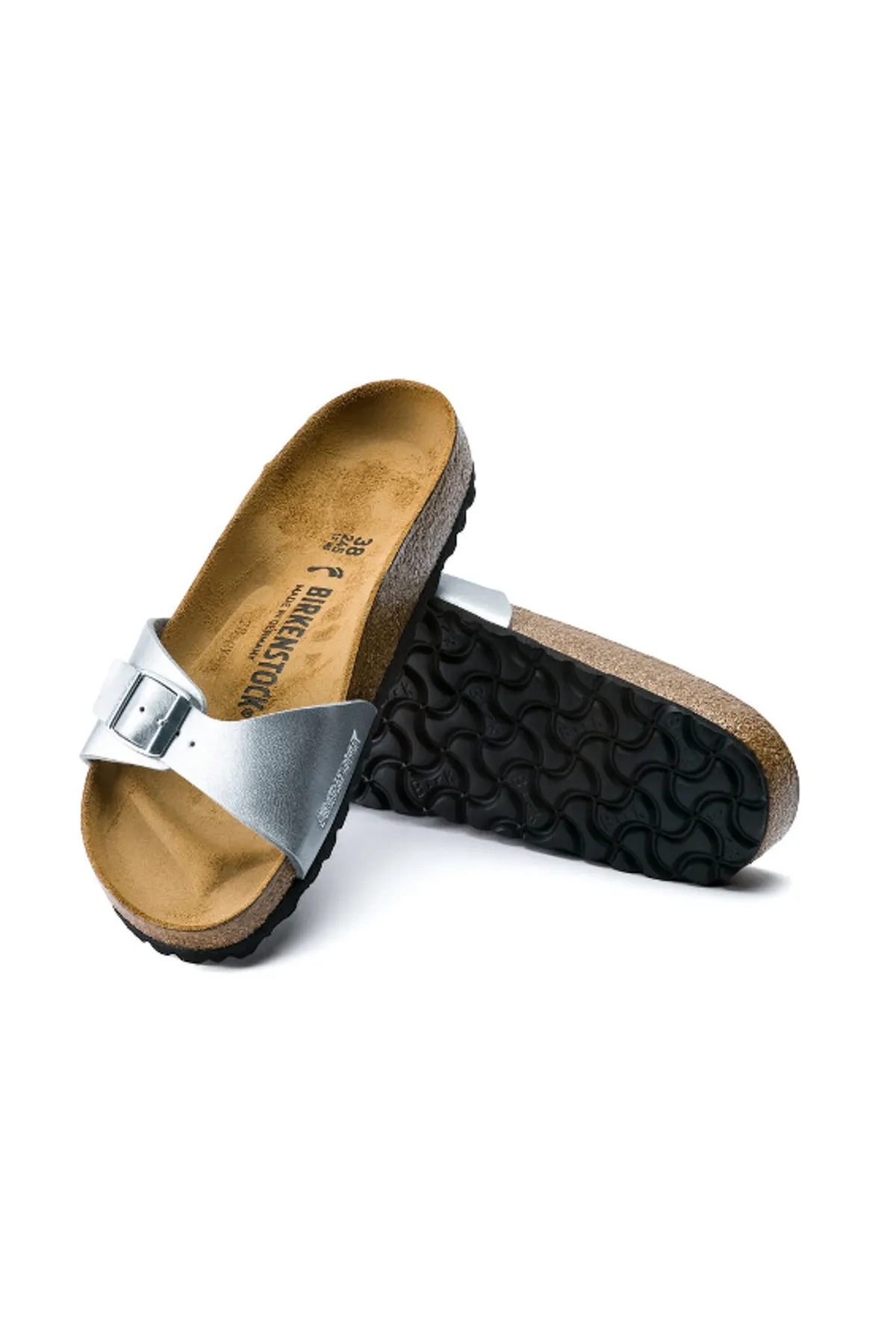 Birkenstock  Pantolette - Grau - Flacher Absatz