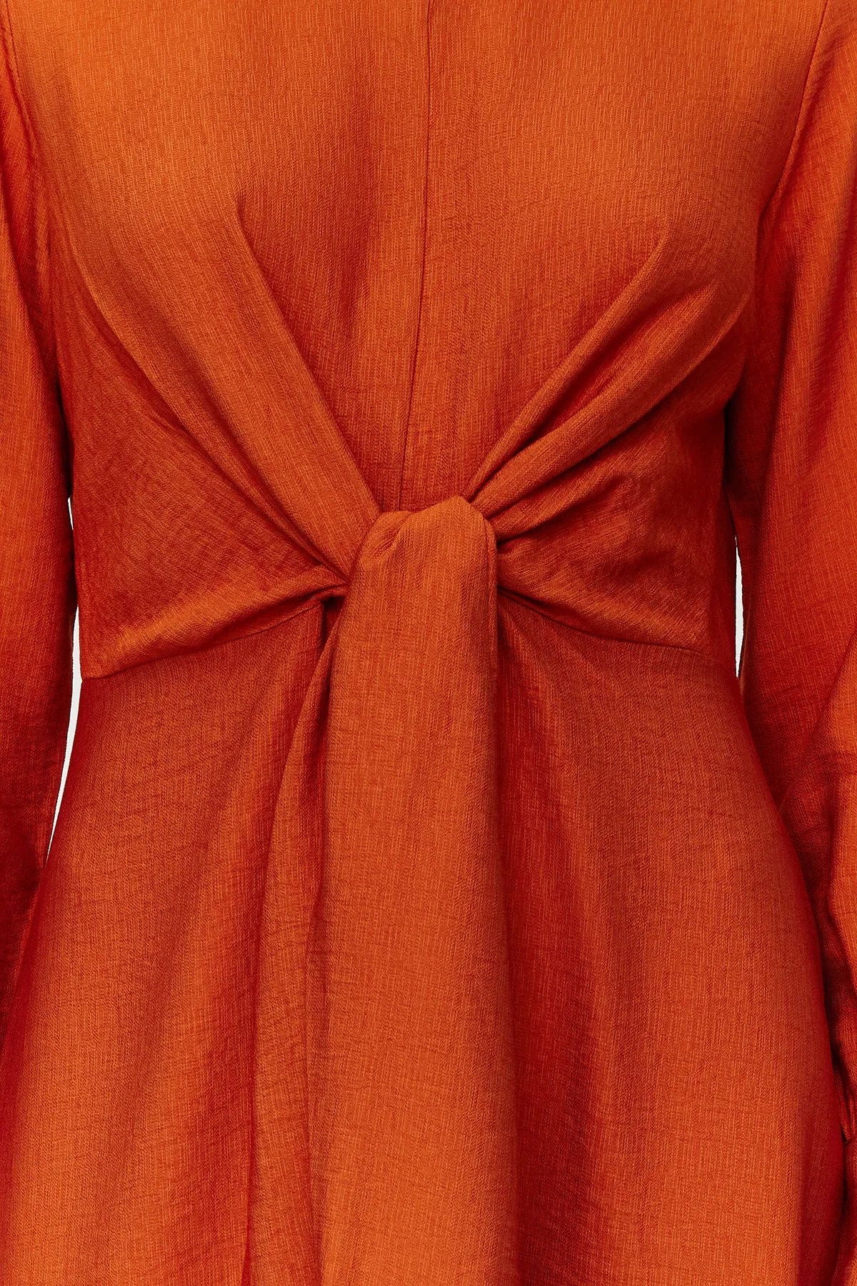 Trendyol Modest  Gefliestes Taillenband, detailliertes Webkleid TCTSS23EB00221