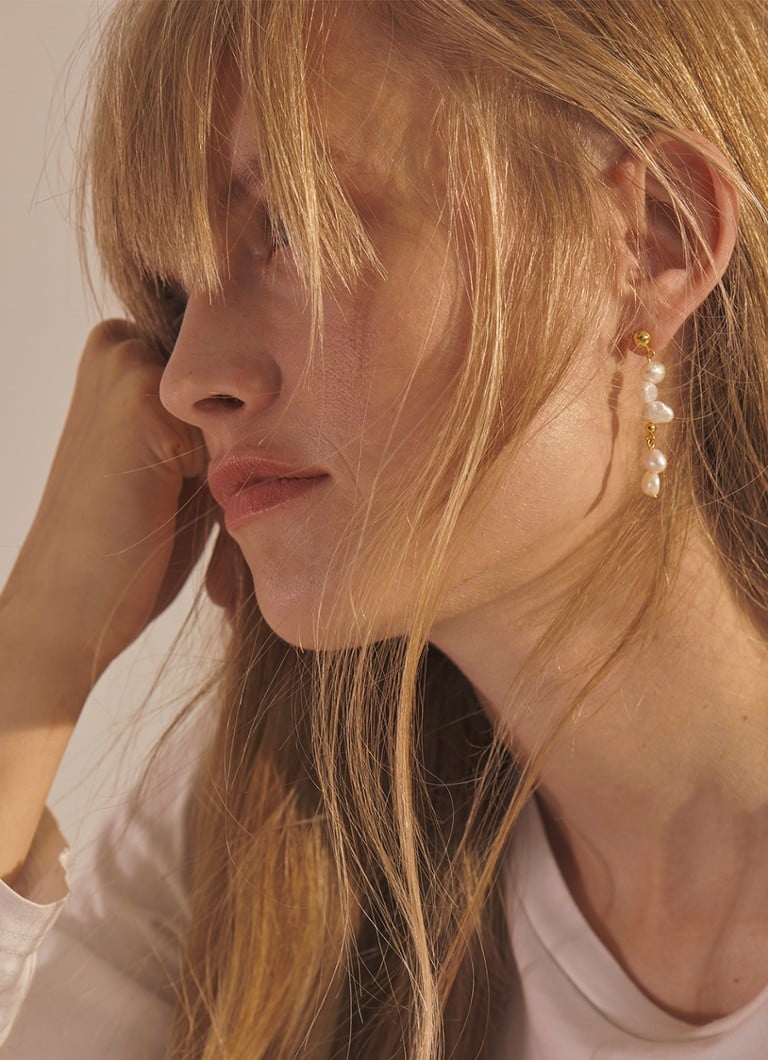 ANNI LU Pearly Drop gold-plated stud earrings