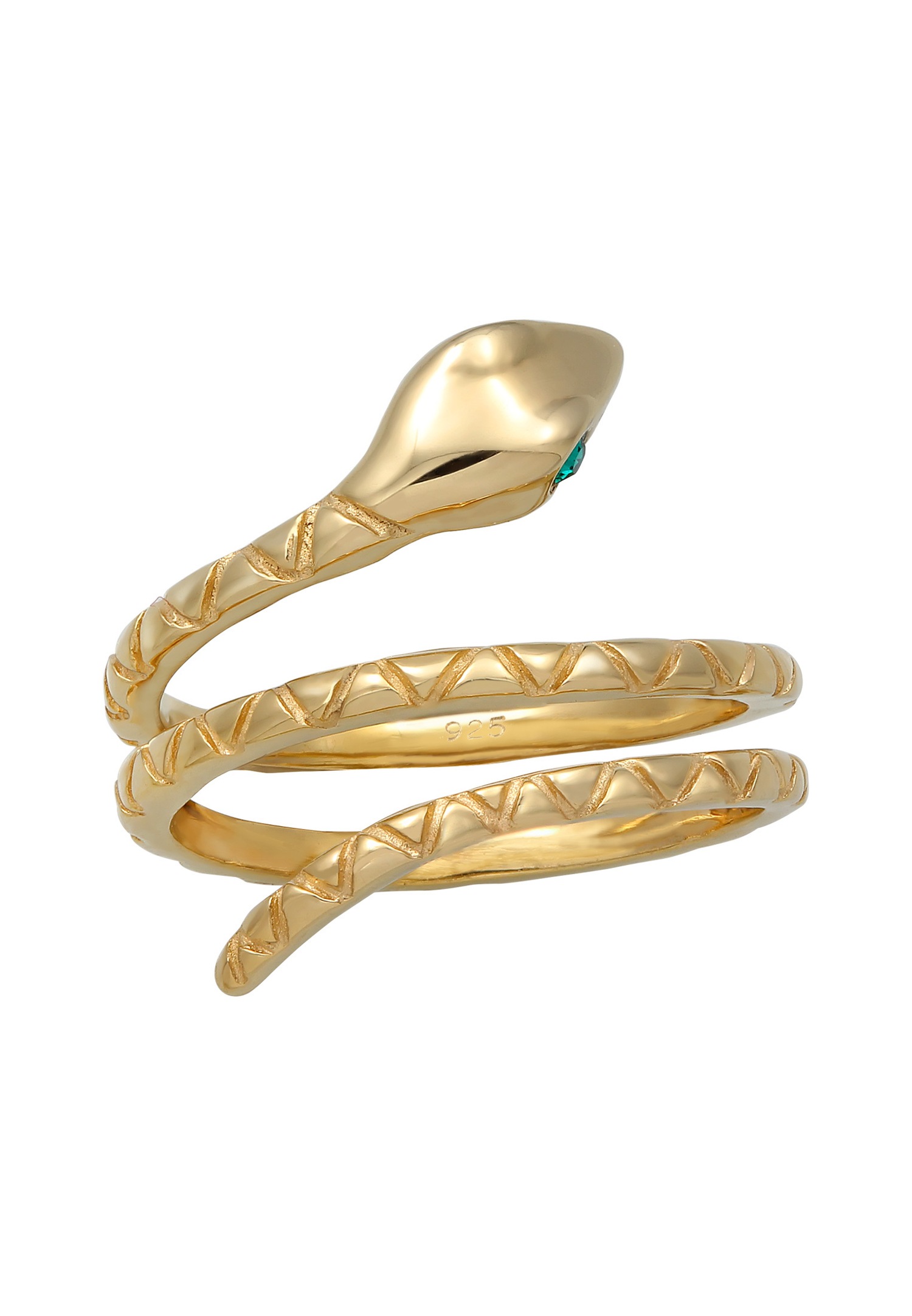 Collar moderno rosa con diseño de serpiente y cristales de Elli para mujer, en plata de ley 925 chapada en oro.