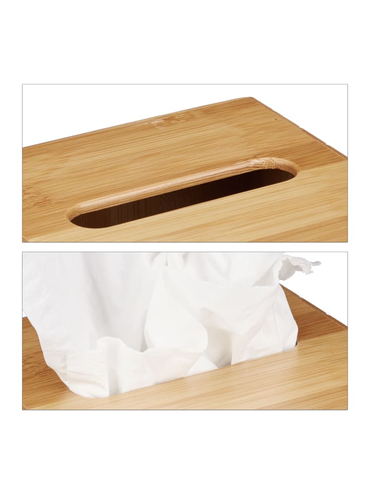 relaxdays Kosmetiktücherbox in Natur günstig kaufen onesize