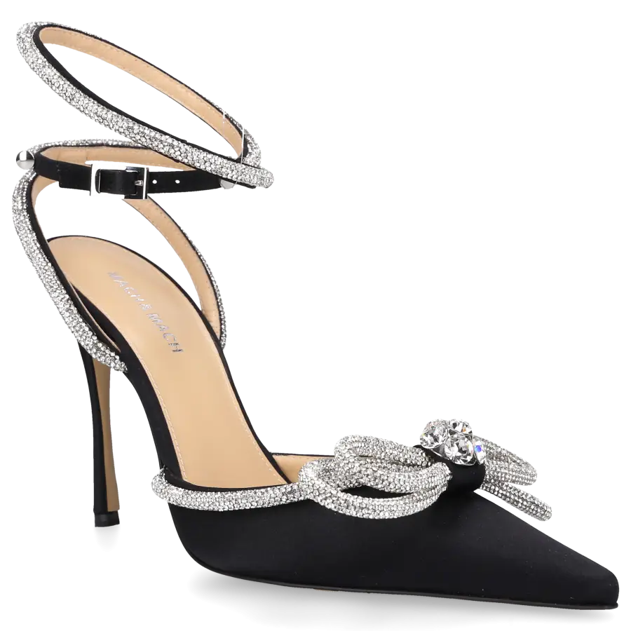 Mach & Mach - Pumps DOUBLE BOW Satin - schwarz