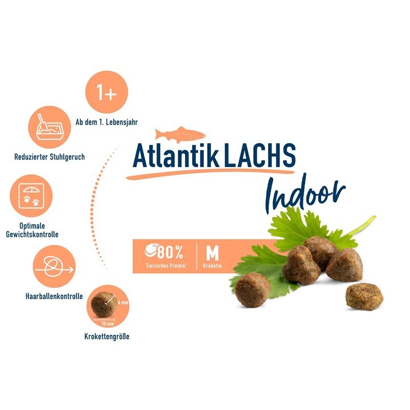 HAPPY CAT Trockenfutter HAPPY CAT Adult Indoor Atlantik-Lachs 1,3 kg