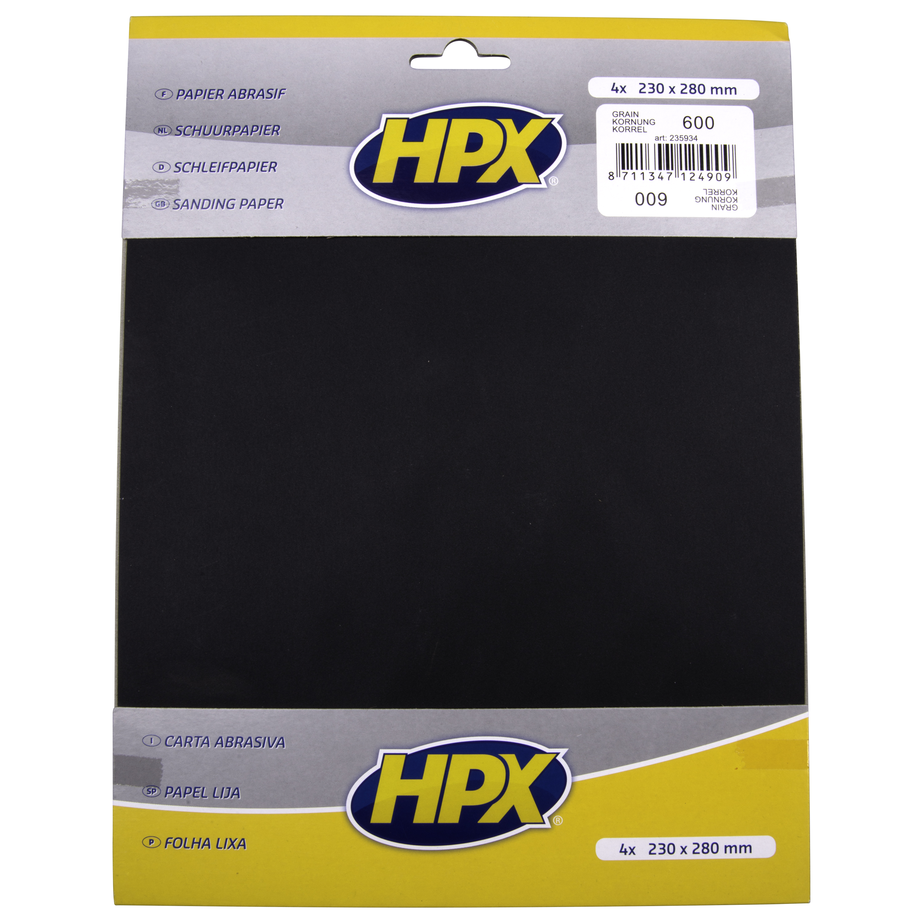 Nassschleifpapier von HPX, Körnung P600, 4 Stück - ATU
