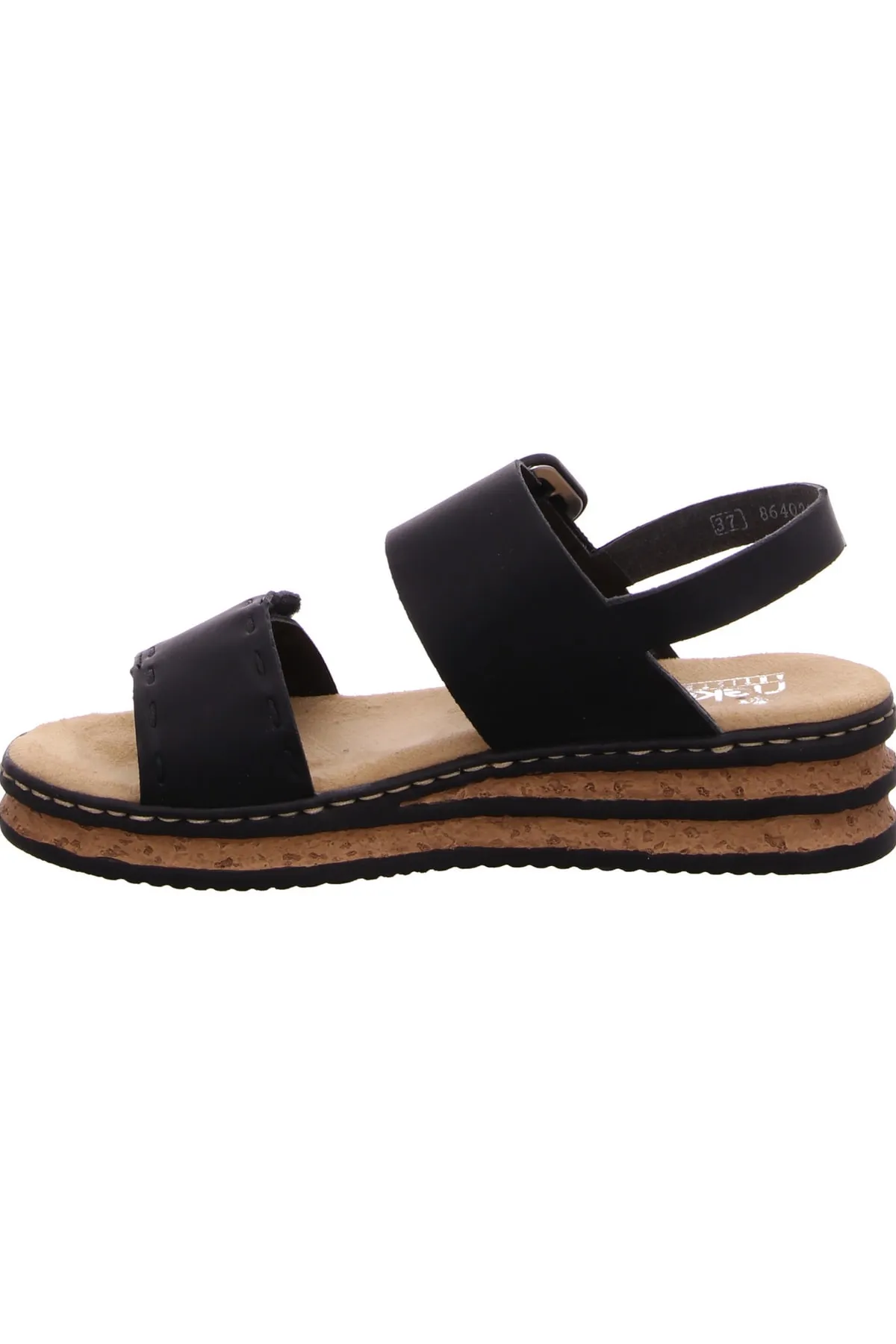 Rieker  Sandalette - Schwarz - Flacher Absatz