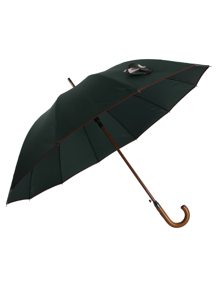 COFI 1453 Stockregenschirm Stockschirm Regenschirm Holzgriff mit Fiberglasstange in Grün günstig kaufen onesize