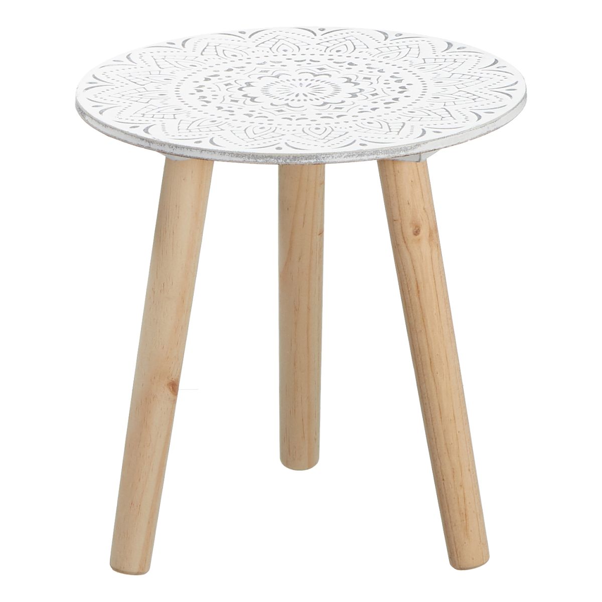 Beistelltisch Boho Style Weiß 30 cm