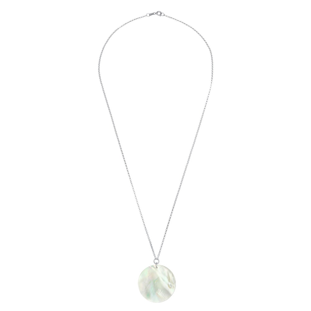 Nenalina Nenalina Collier Femmes pendentif nacre disque chatoyant nature en argent sterlin Bijoux