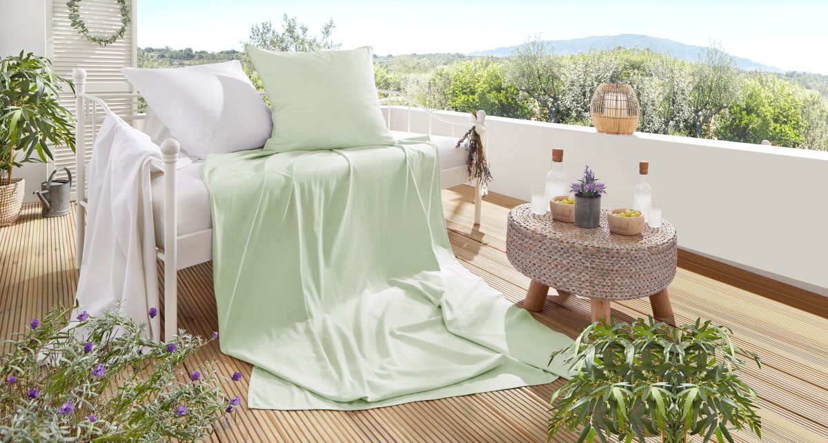Hahn Sommerdecke Stone Salbei 150 x 200 cm
