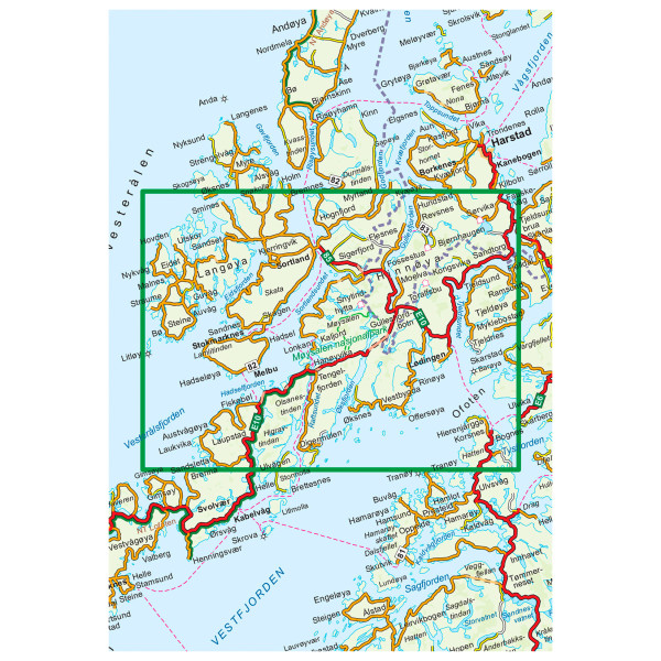 Nordeca - Vesterålen - Hinnoya Sør - Wanderkarte