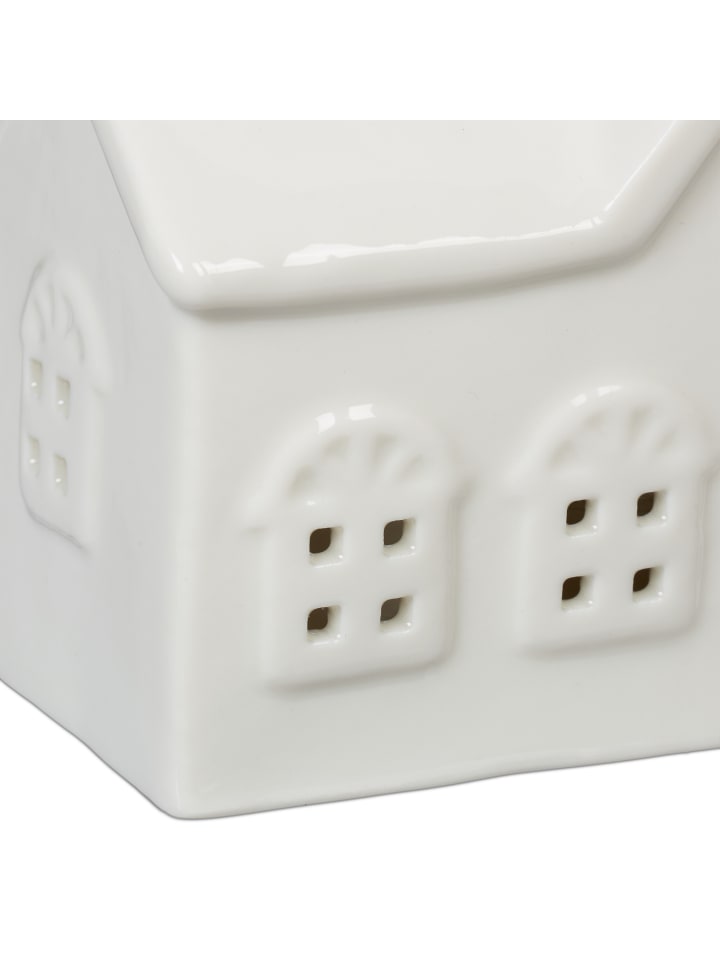 relaxdays Teelichthaus in Weiß - (B)11 x (H)9 x (T)6 cm günstig kaufen onesize