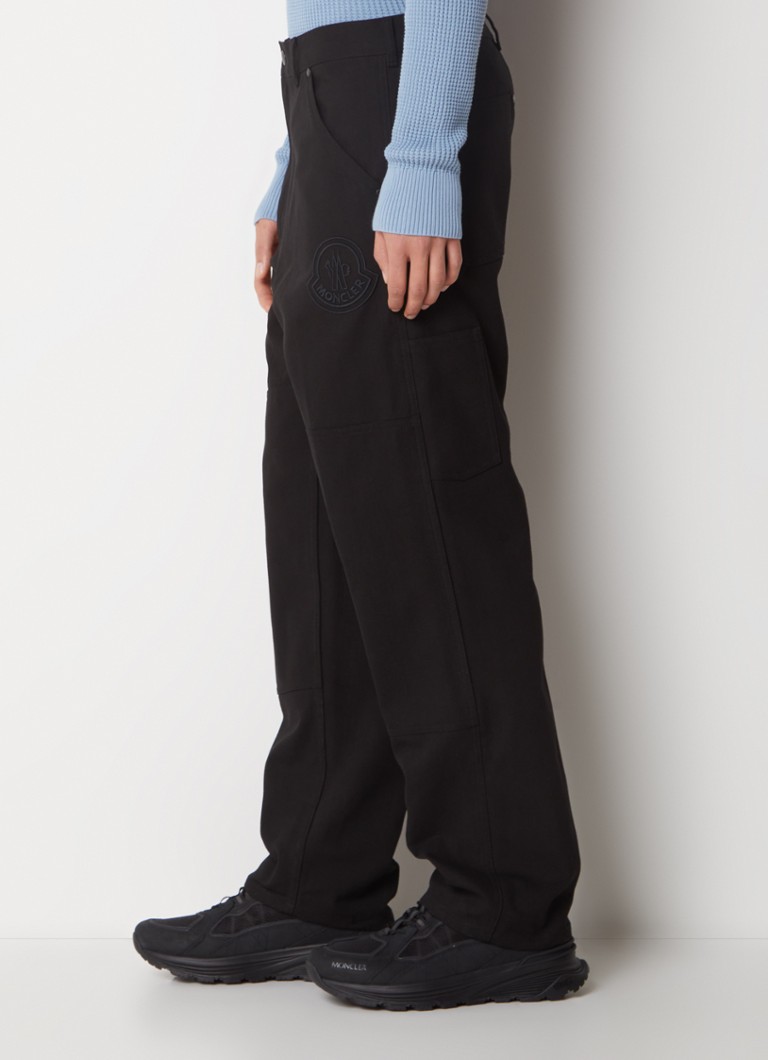 Pantaloni Moncler cu croială dreaptă și logo brodat