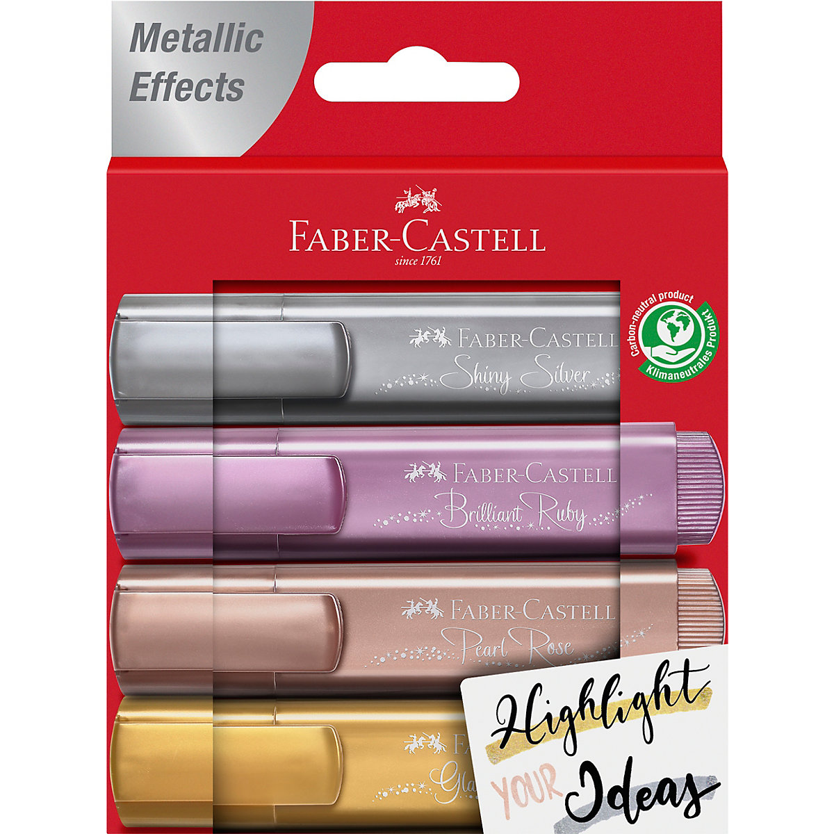 Textmarker Metallic, 4 Farben