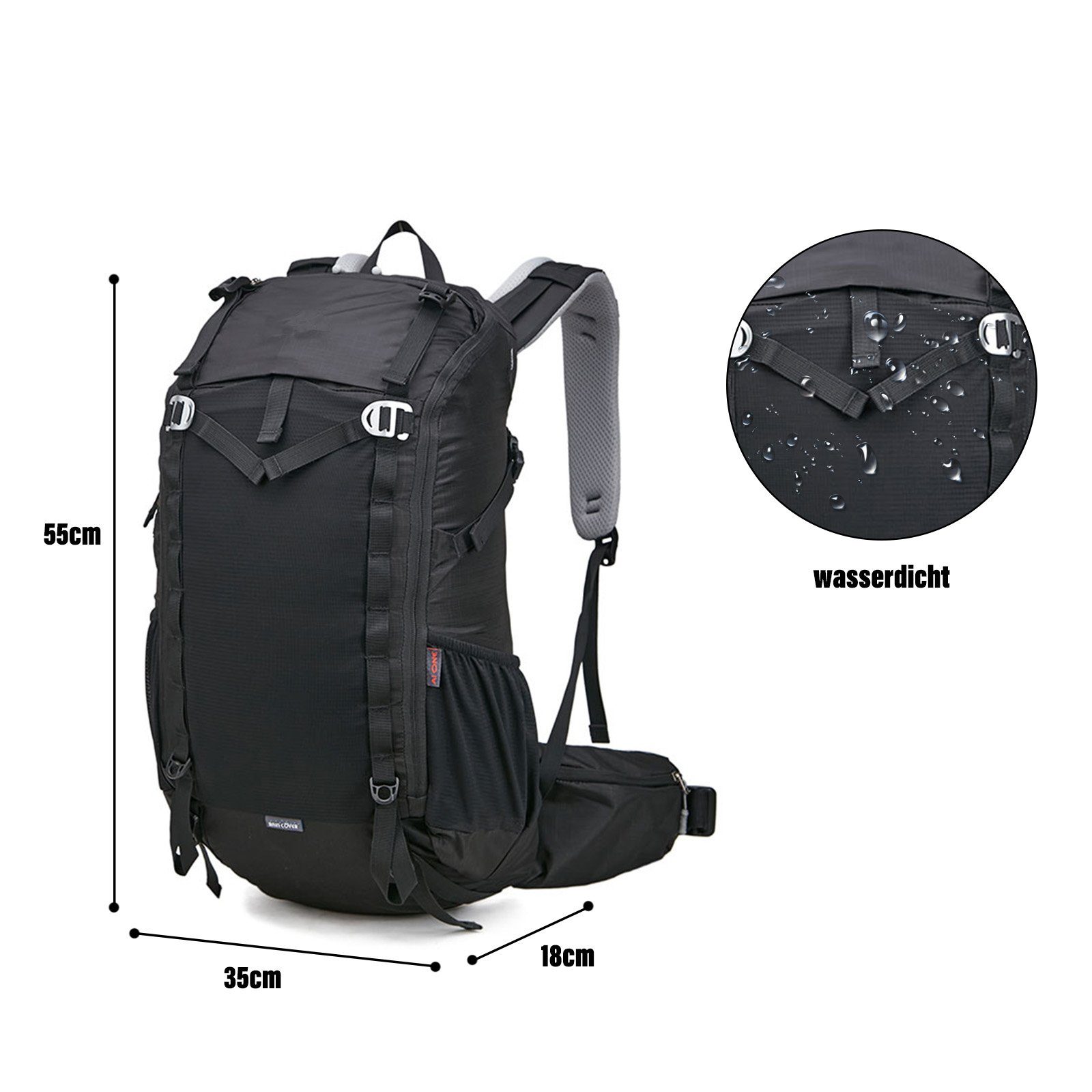 TAN.TOMI Wanderrucksack 40L Großer Wanderrucksack, Wasserdicht Multifunktionaler Daypack