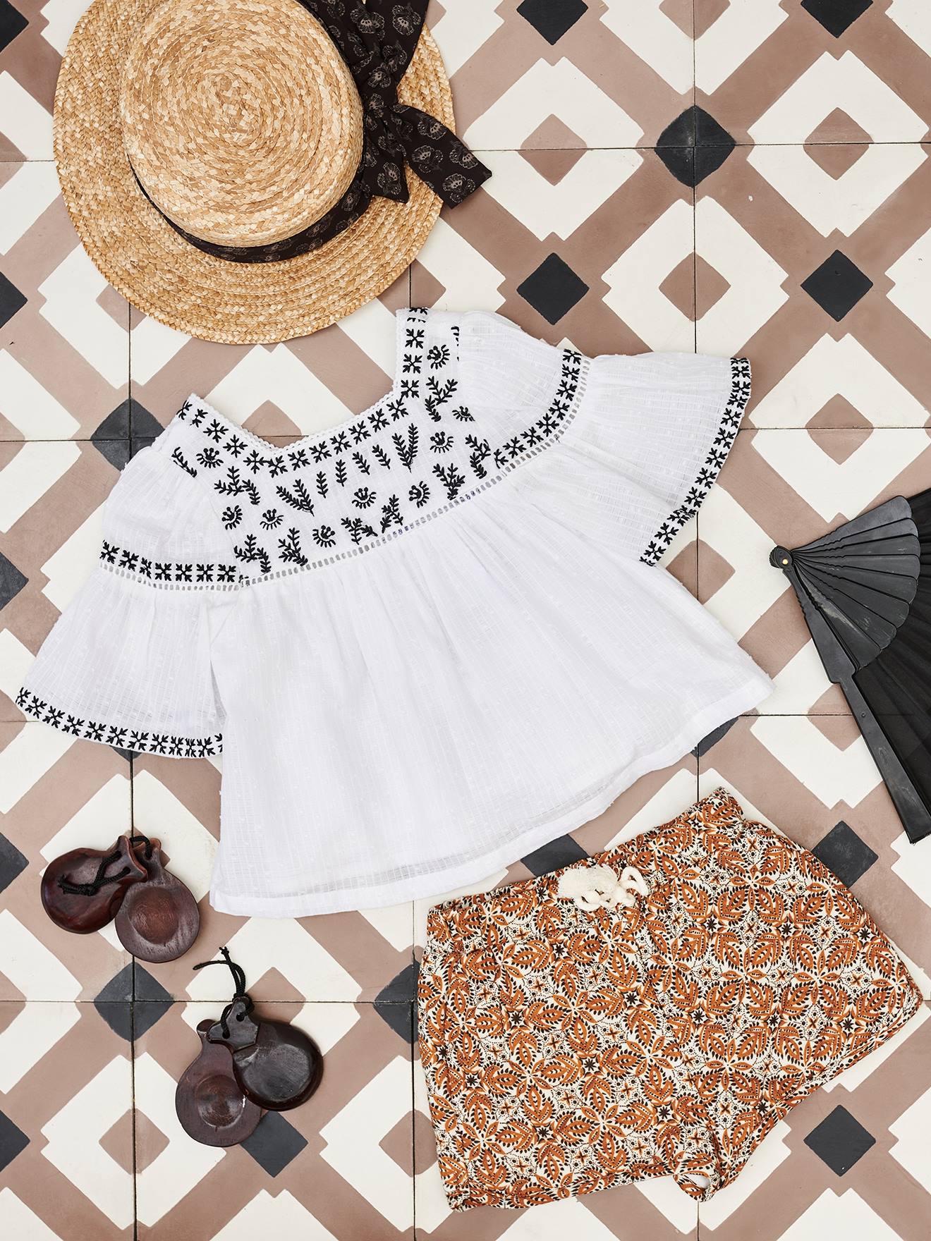 Vertbaudet Mädchen Shorts - wollweiß
