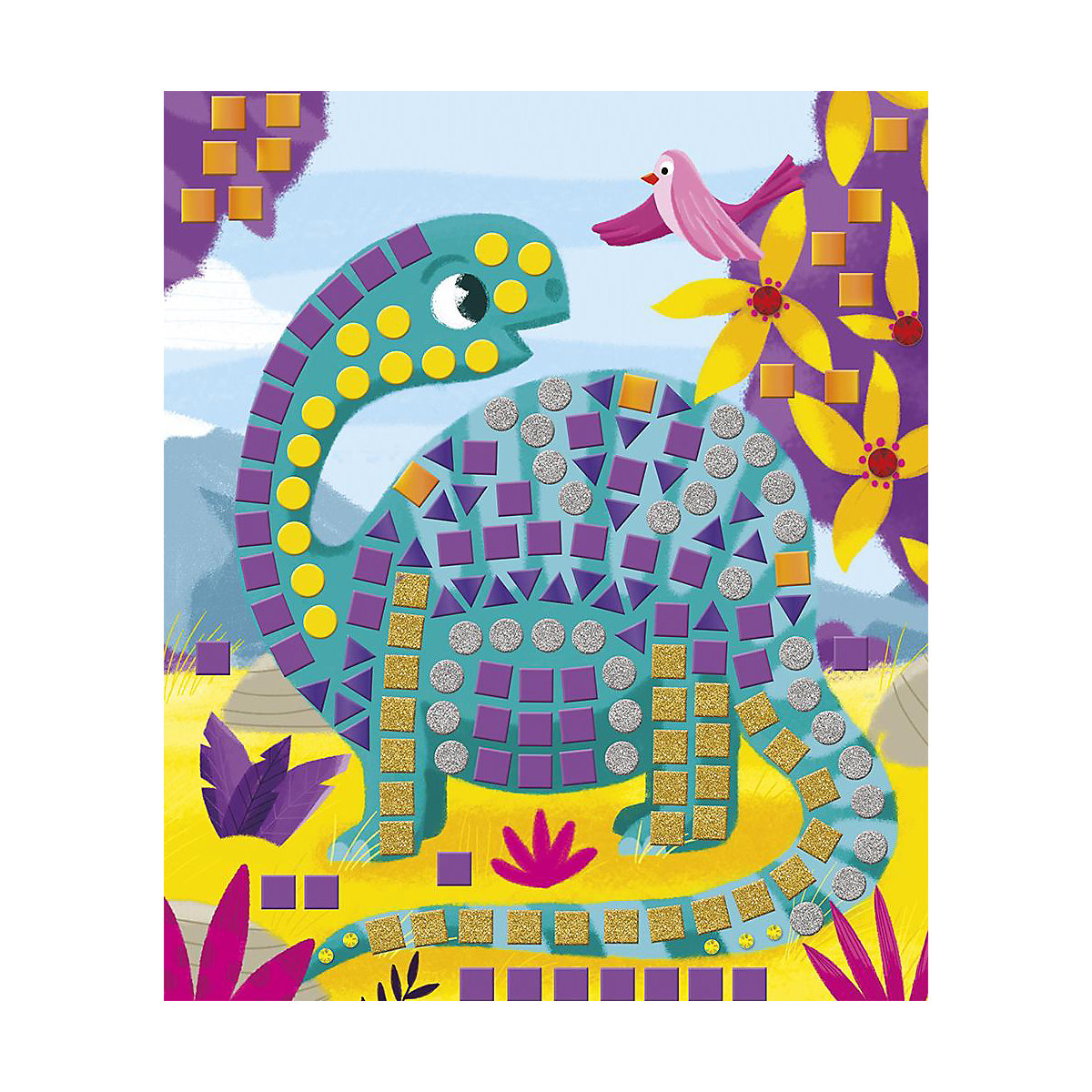 Kreativ-Set Aufkleber-Karten Dinosaurier