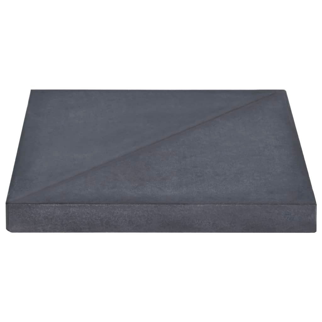 vidaXL Schirmhalter Sonnenschirm-Gewichtsplatte Schwarz Granit Quadratisch 15 kg